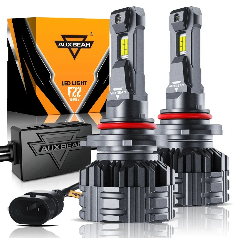 AUXBEAM 110W LED Headlight Bulbs H4 H7 H11 9005 9006 9007 LED Bulbs BUILT-IN CAN-Bus HIGH BRIGHTNESS 24000LM 6500K F22 SERIES