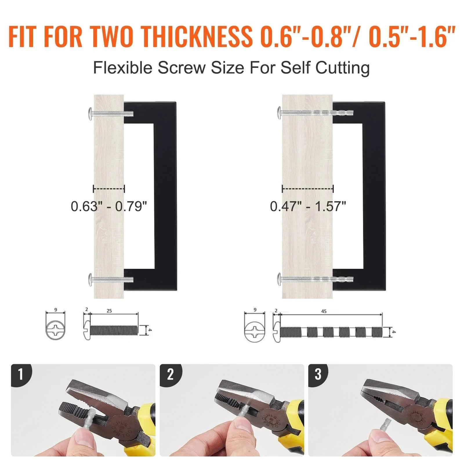 VEVOR 10/30 Pack Cabinet Pulls Kitchen Cabinet Drawer Stainless Steel Modern Kitchen Cupboard Door Handles for Bathroom Hardware