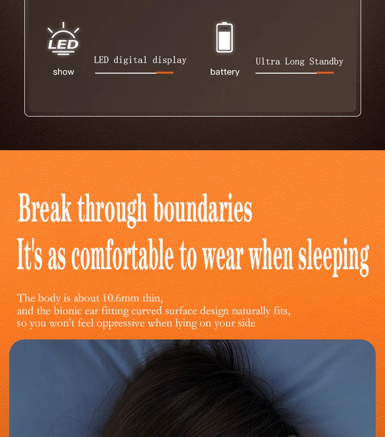 SK Ultra-tin Sleep Headphones 5.3 Wireless Bluetooth Headset Invisible Earbuds Hidden In Ear Button Sports Earphones Waterproof