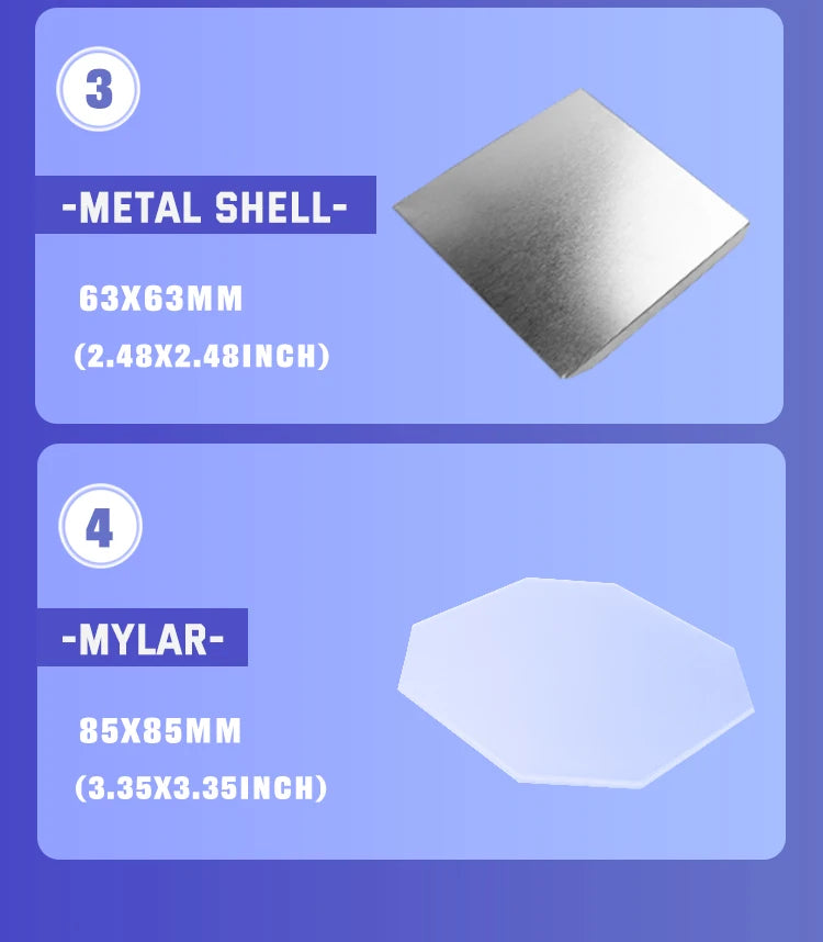 500 készlet 63,5×63,5 mm/2,5×2,5 hüvelyk méretű anyagok hűtőmágnes készítéséhez DIY kézműves