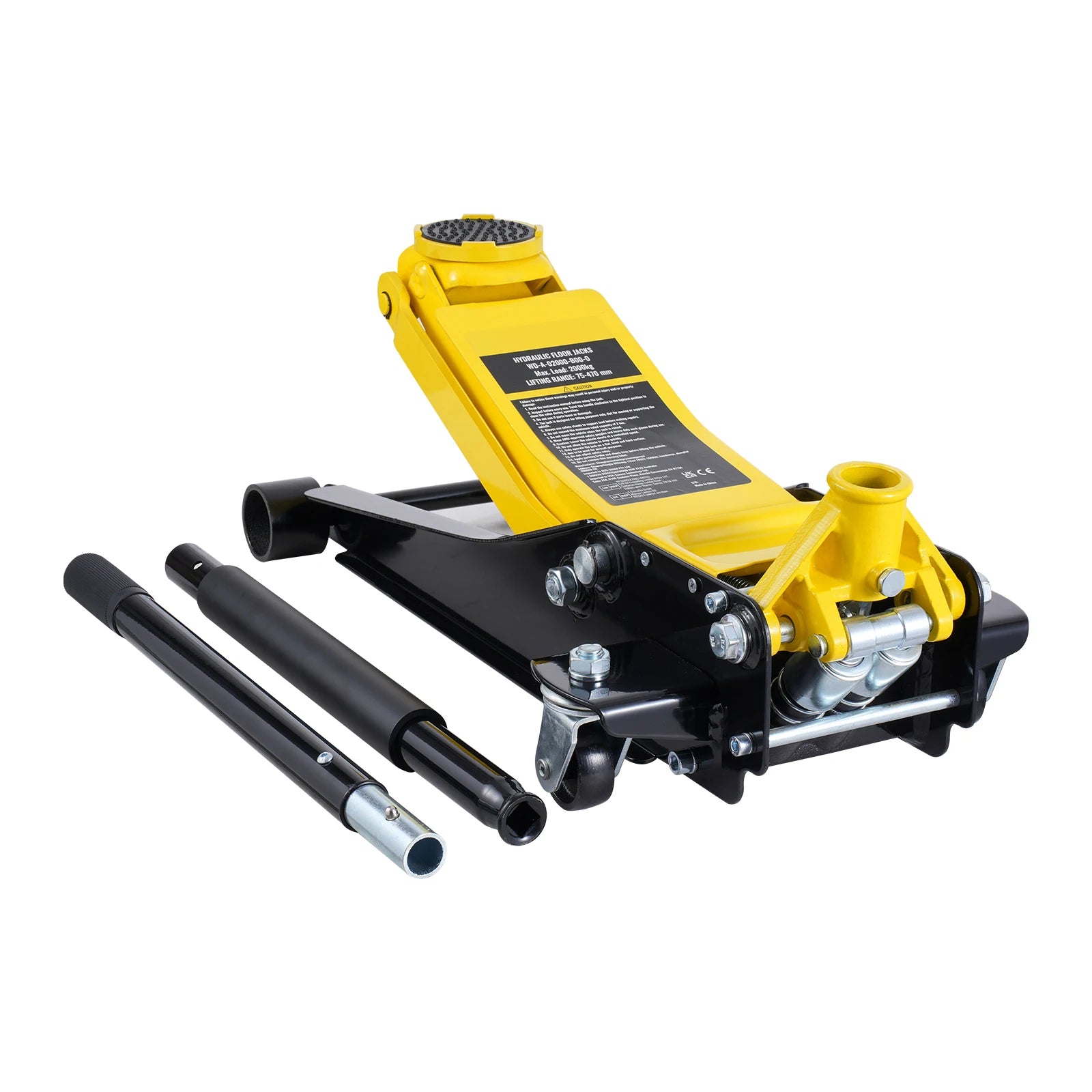 2 Ton Lage Profiel Hydraulische Vloerkrik met Dubbele Pomp Hefvermogen