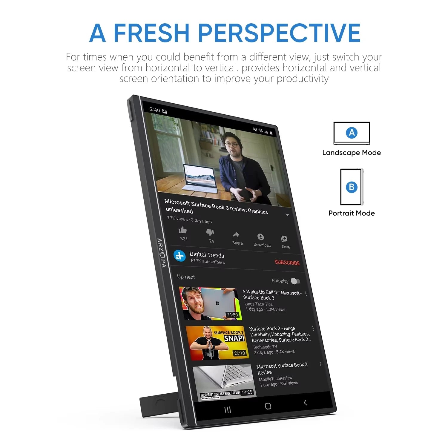 15.6 Inch Portable Monitor FHD 1080P IPS USB-C Mini-HDMI Second Screen