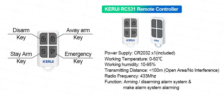 ES Delivery KERUI domáci alarm WiFi GSM alarmný systém kompatibilný s Tuya Smart 433MHz Ochrana domova Alexa PIR pohybový senzor