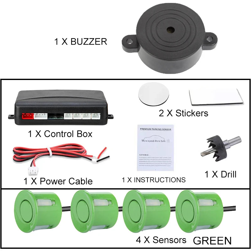 12 V Einparkhilfe-Set - Vier Sensoren mit 22 mm