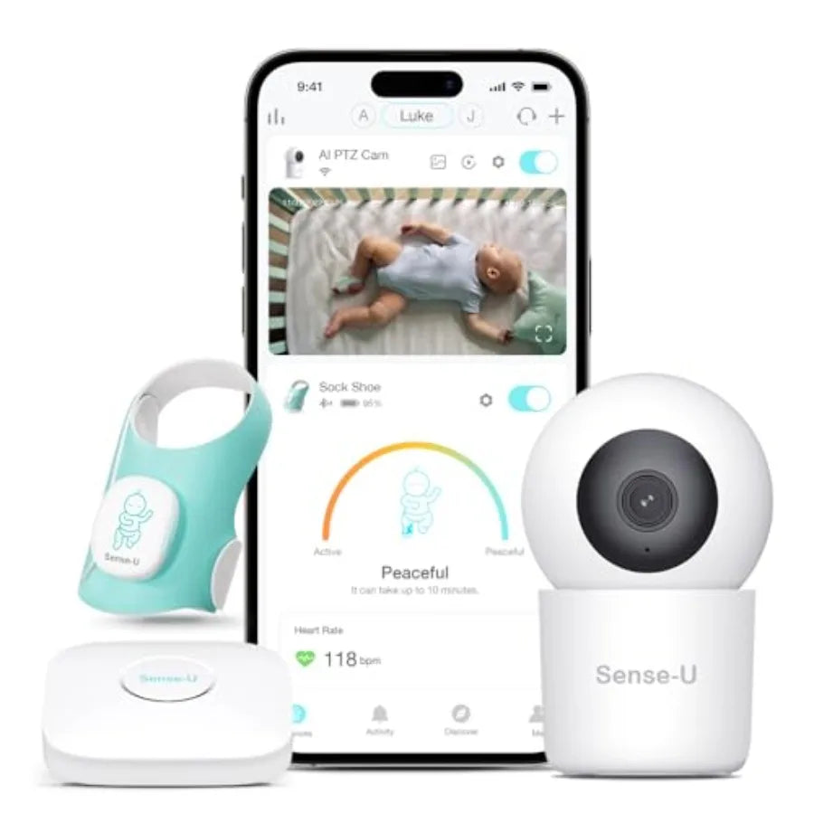 Smart Baby Sock Monitor and 2.5K PTZ Nursery Camera