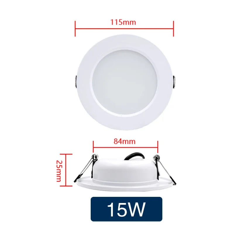 Round Recessed LED Downlight, Voltage Options
