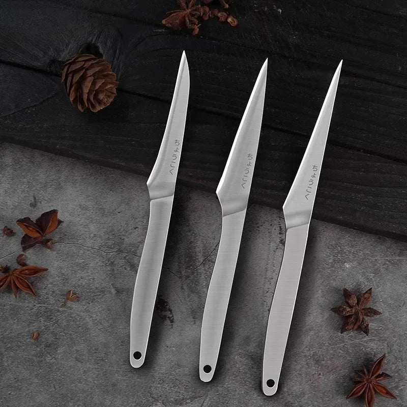Stainless Steel Fruit Carving Knives, Single or Three-Piece Options