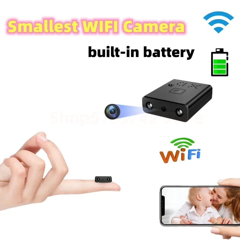 Mini caméra IP HD 1080P ultra compacte, WiFi portable, caméra vidéo, vision nocturne IR, anti-vol, sécurité domestique, enregistreur DVR, détection de mouvement