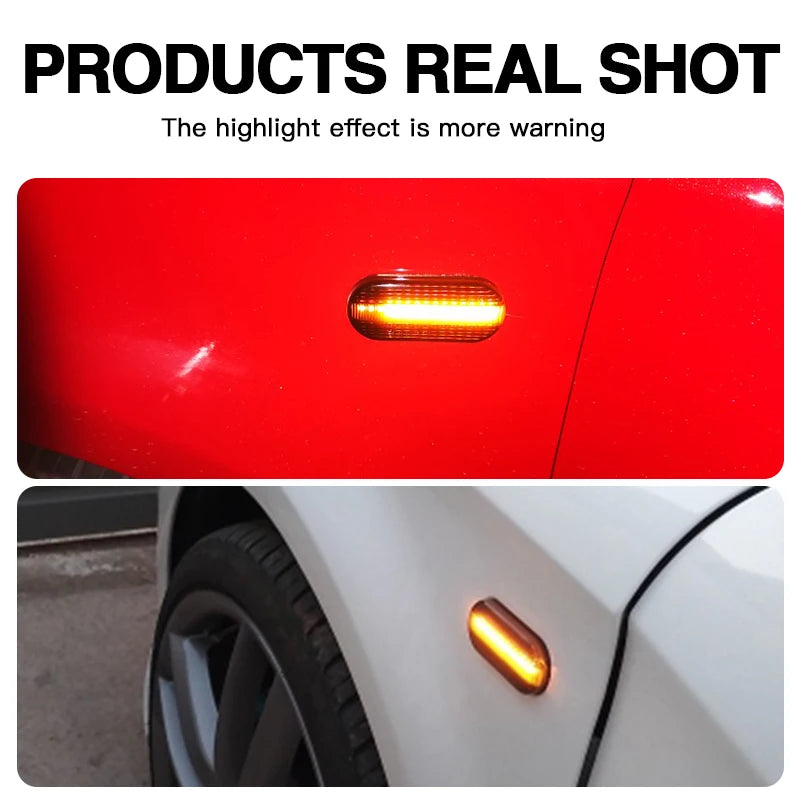 Dynamic LED Side Marker Light Amber Turn Signal Replacement