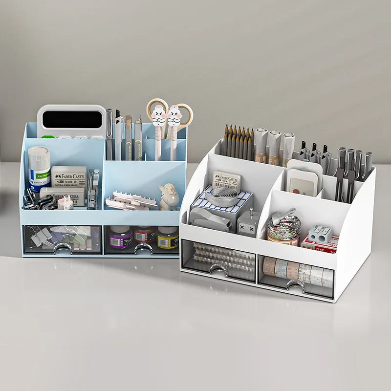 Desktop Organiser with Two Clear Drawers
