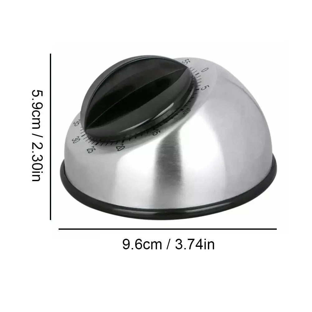 Stainless Steel Mechanical Kitchen Timer with Magnetic Base