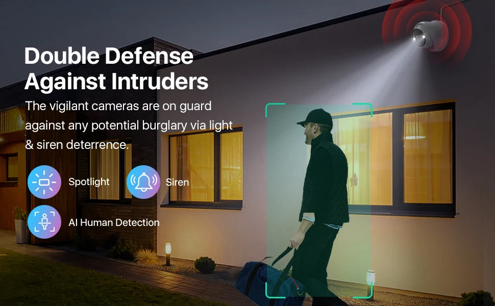 ZOSI 4K PoE Outdoor Security Camera with AI Detection