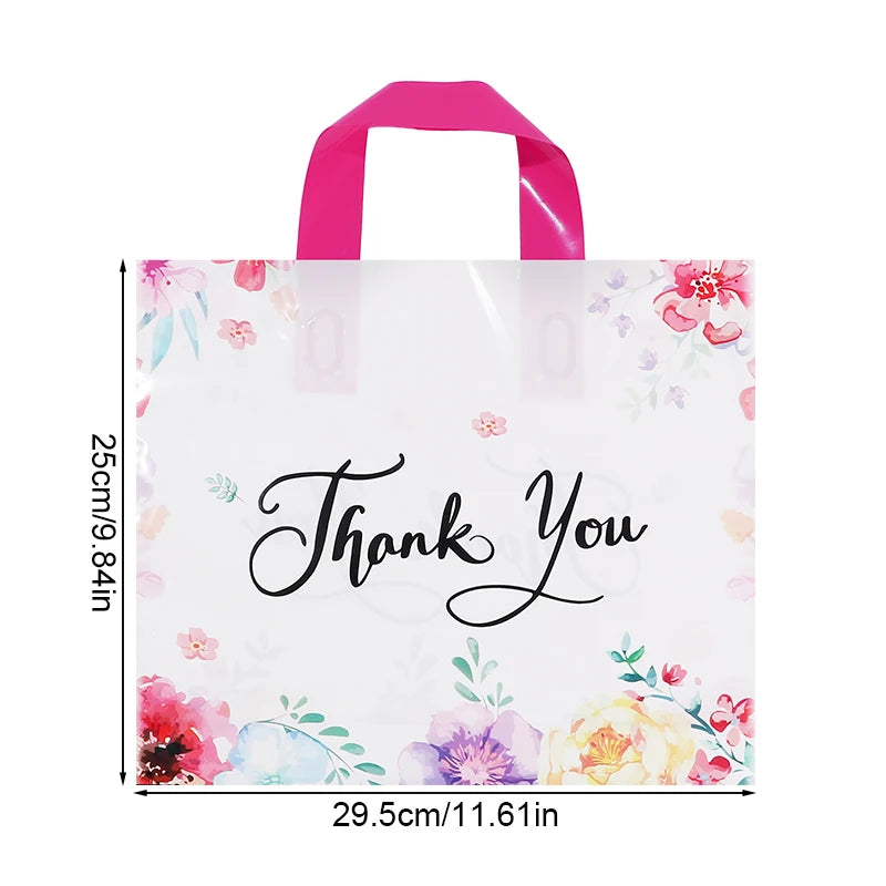 10/20/30 kom Hvala Vam poklon torbe cvjetni dizajn plastične torbe za vjenčanje rođendansku zabavu pakiranje poklona Dan zahvalnosti Božić