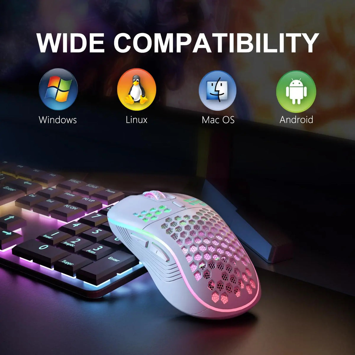 Rechargeable 2.4 GHz Wireless Mouse with RGB Lighting