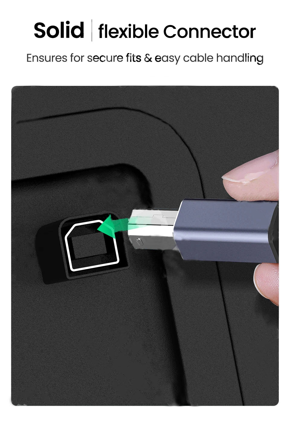 Skriverkabel fra USB-C eller USB-A til USB-B, 0.5–3 m