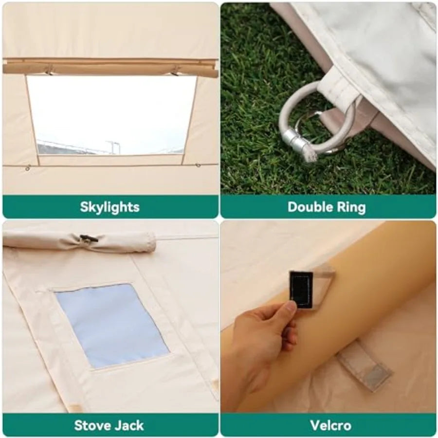 13x10ft Inflatable Camping Tent for 8 People with Pump