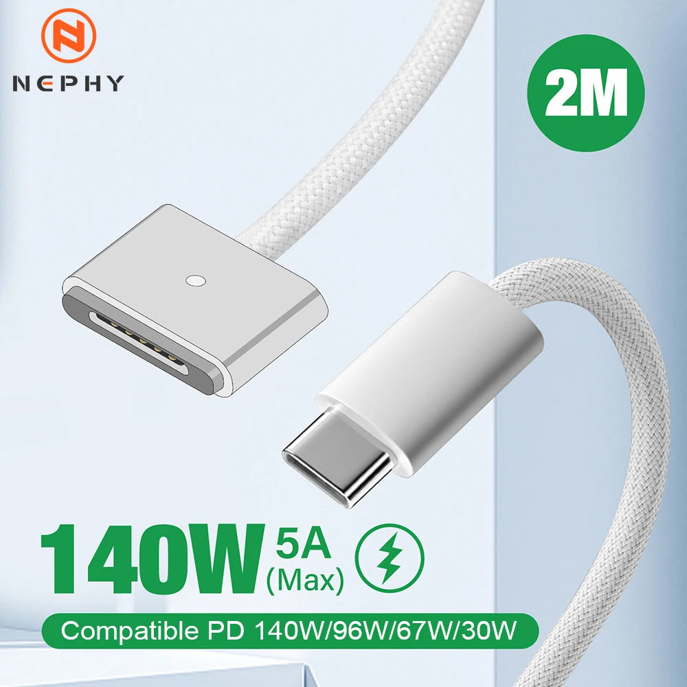 USB-C to Magnetic Charger Cable for Compatible Laptops