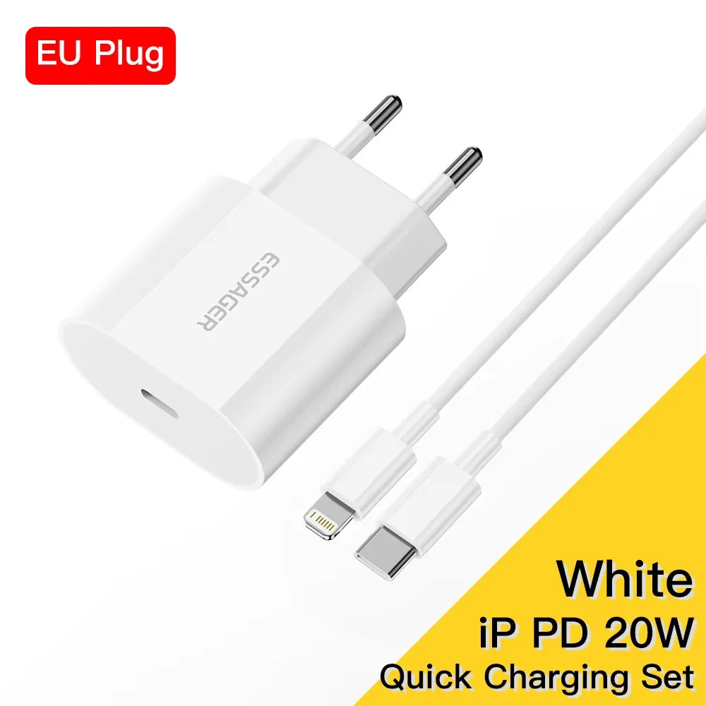 20 W USB-C PD Wall Charger with Lightning Cable