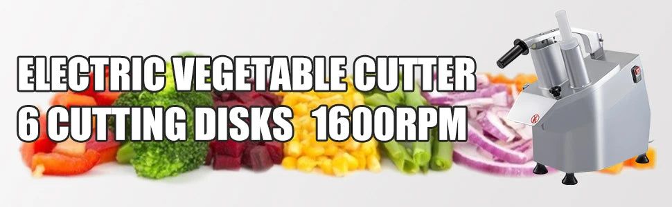 Electric Vegetable Cutter with 6 Cutting Disks for Slicing and Shredding