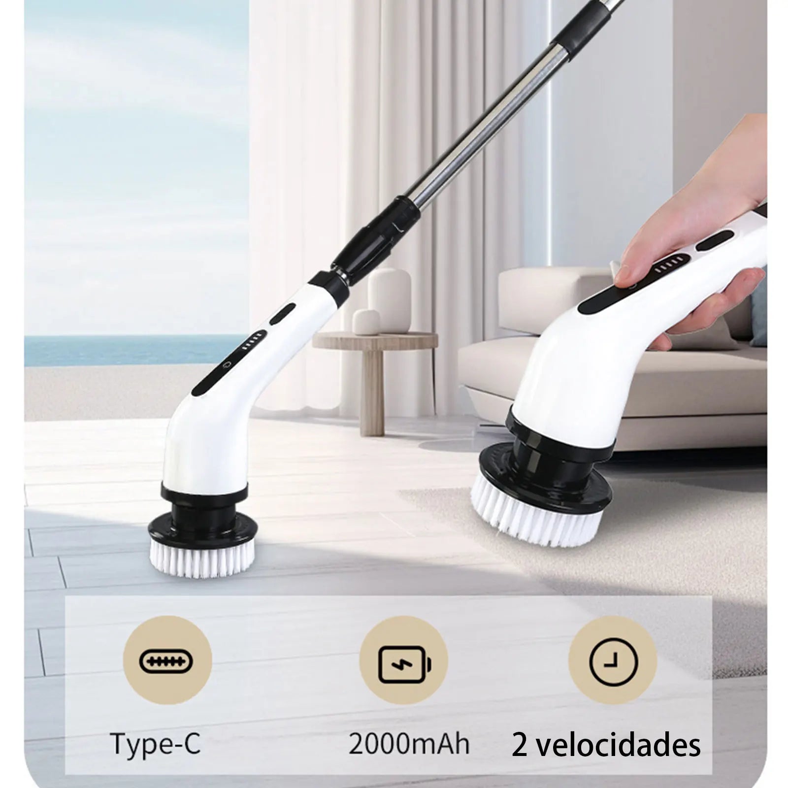 9'ü 1 Arada Elektrikli Temizlik Fırçası – Çok Fonksiyonlu Kablosuz Temizlik Aracı