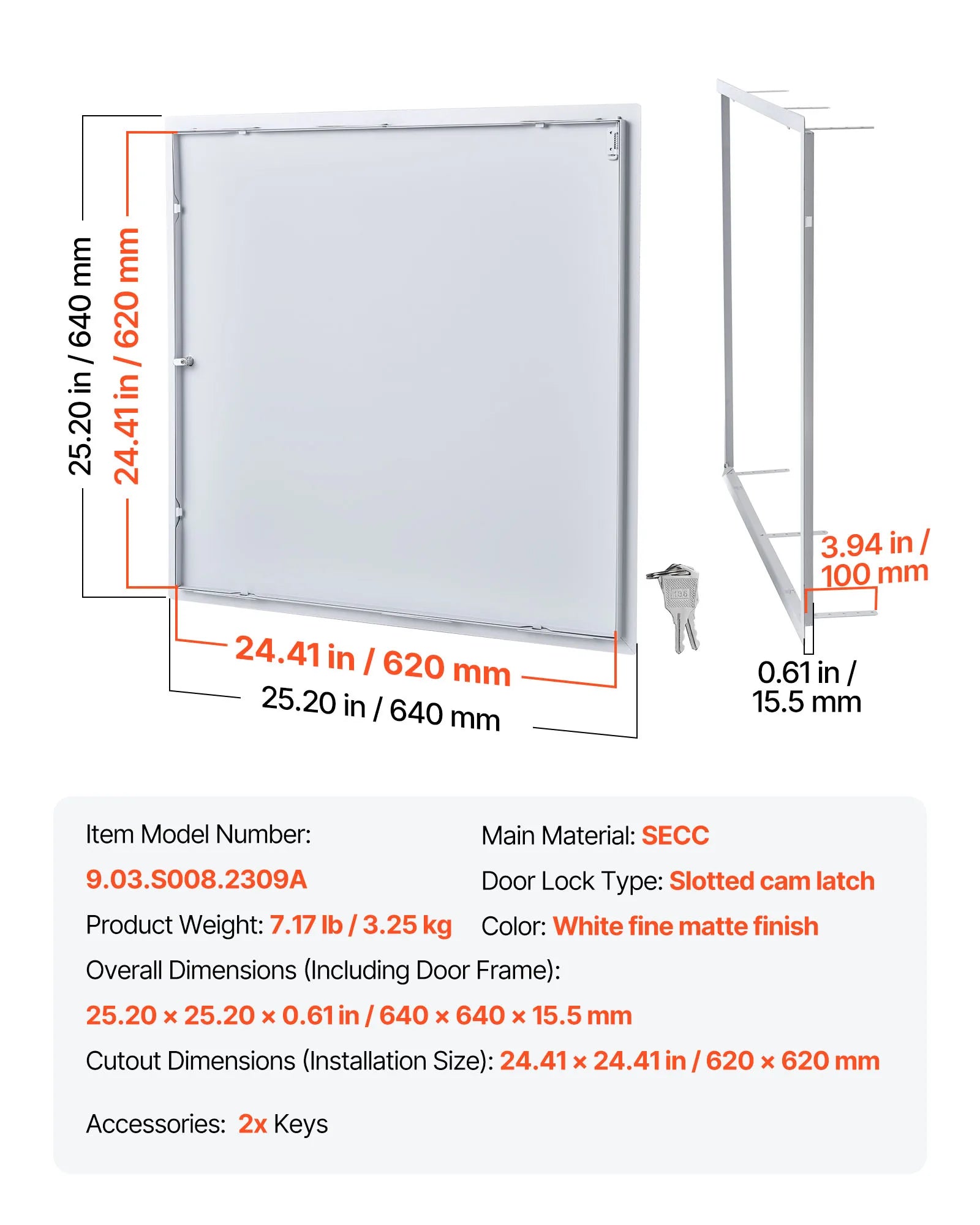 Galvanized Steel Access Panel for Drywall, Ceiling, Plumbing and Electrical Access