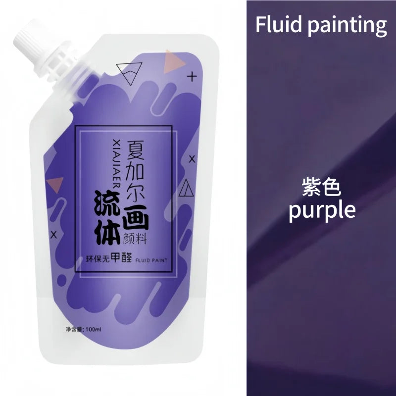 100ml Multi-farvet Flydende Akrylmaling Taske