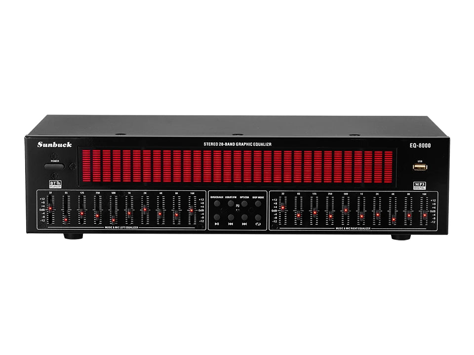 Stereo 20 Band Graphic Equalizer BT5.4 EQ8000 Music Spectrum Analysis 220V New Audio Player with EQ for Music Lovers