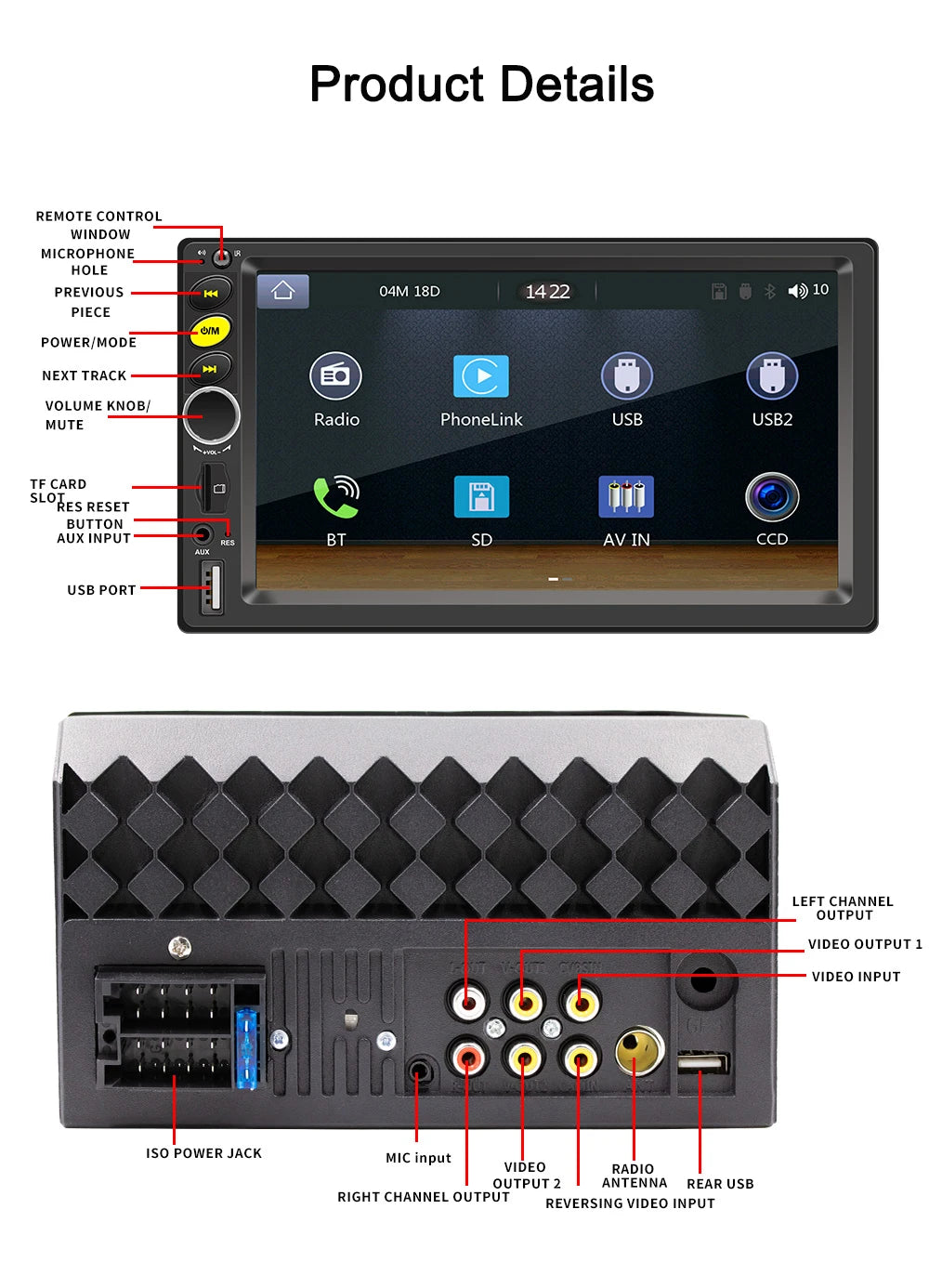 7/9/10 Inch Univerzális Android 13 Autórádió 64G Autorádió Android 2 Din Autórádió GPS BT Központi Multimédia Okos Autó Rendszerek