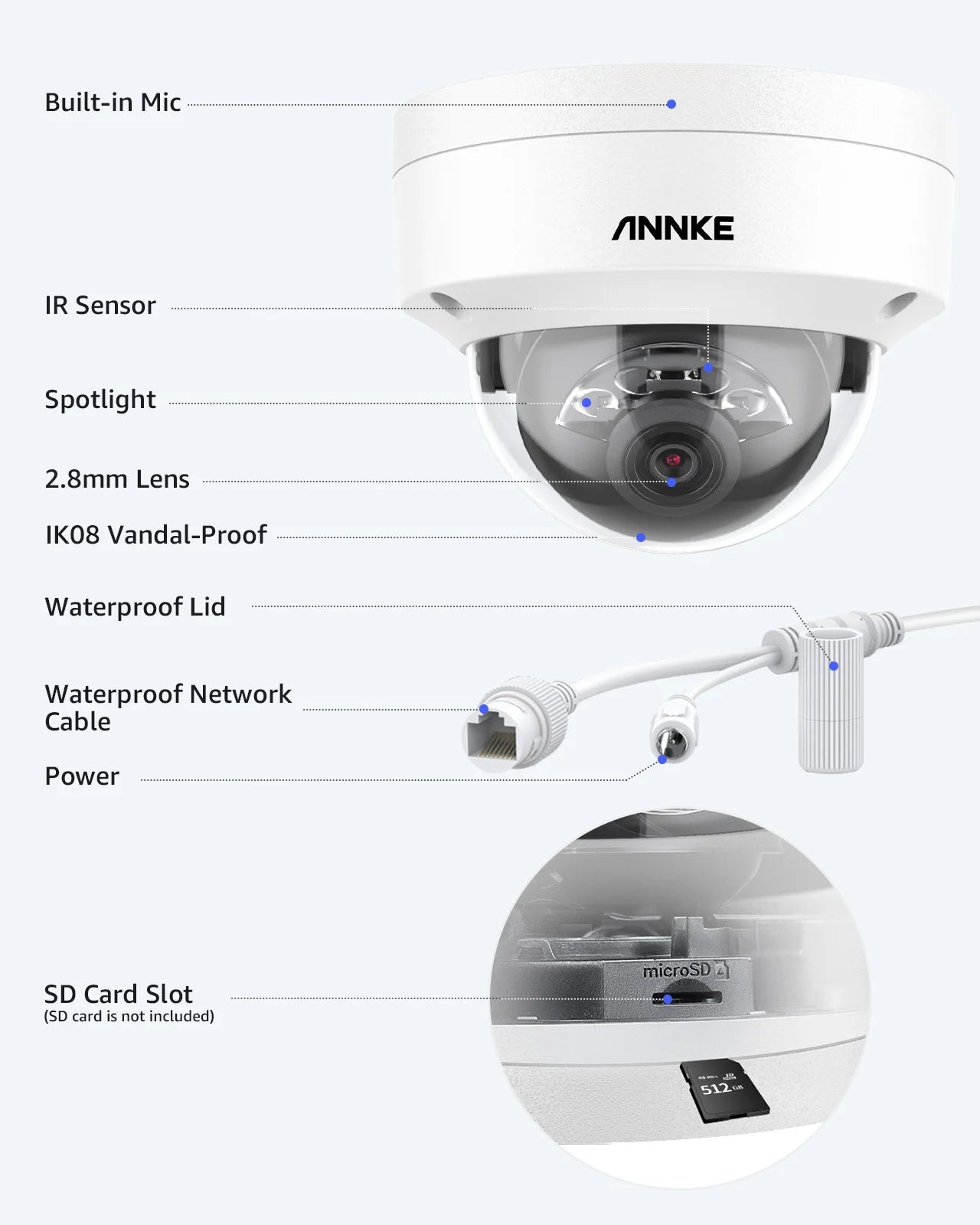 ANNKE 12MP Outdoor PoE Security Camera with Dual Light