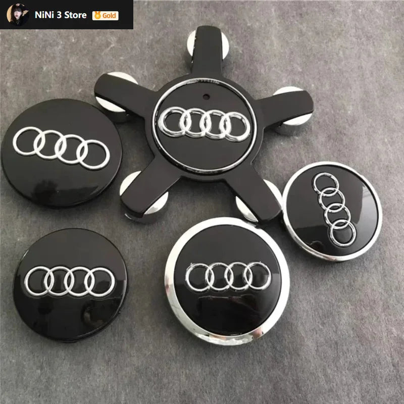 Капачки за центъра на джантите AUDI 4 бр./комплект 60 мм 61 мм 68 мм 69 мм 135 мм Стайлинг за кола Емблема за A3 A4 A5 A6 A7 A8 S4 Автоаксесоари