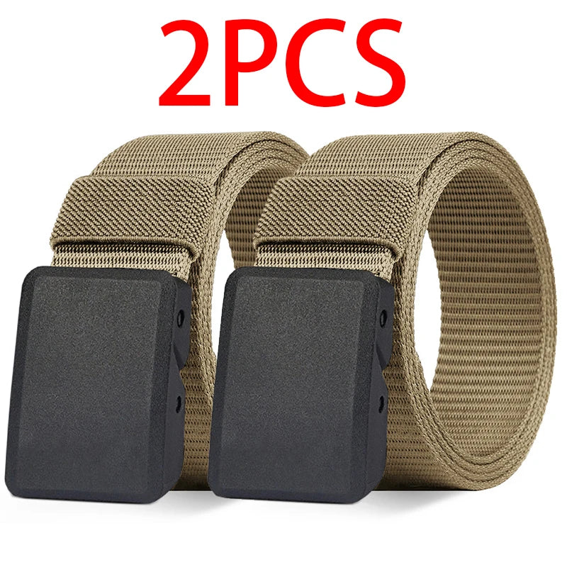 2PC Military Automatic Buckle Nylon Belt Outdoor Hunting Multifunctional Tactical Canvas Belt High Quality Men And WomenBelt 