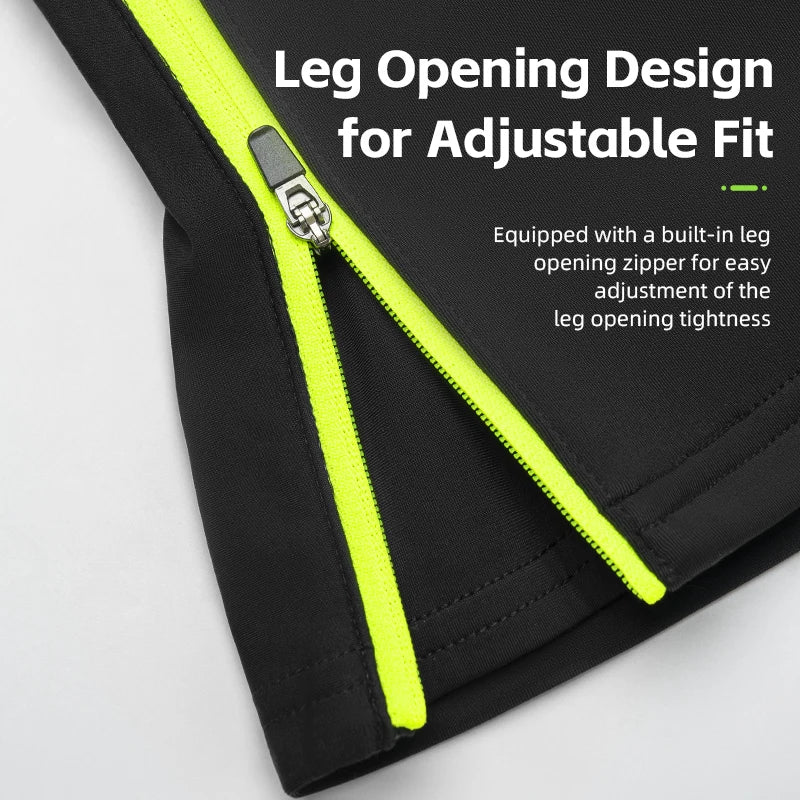 Winter Cycling Pants Fleece-Lined Windproof Reflective Trousers