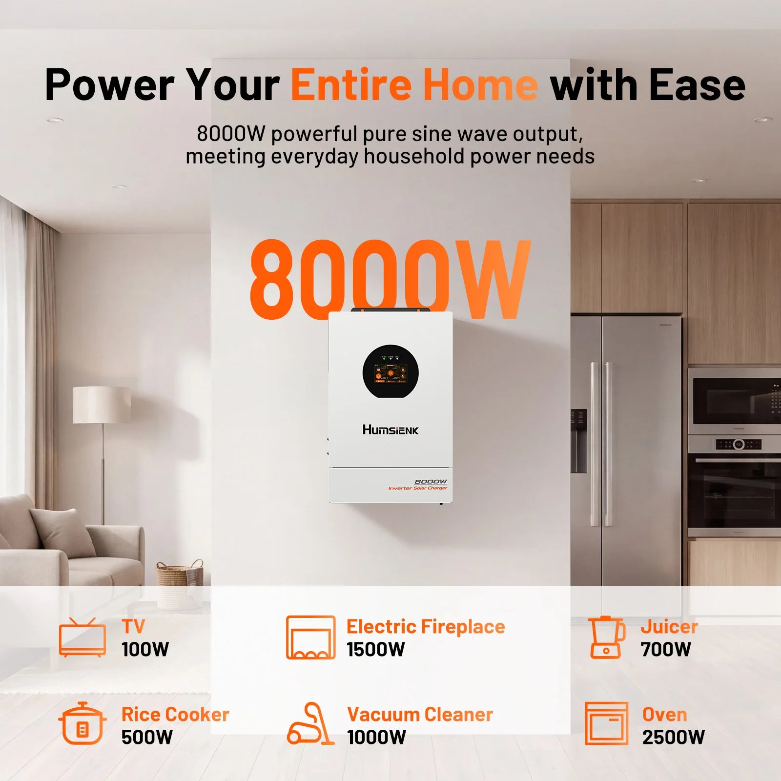 48V 8KW 3-in-1 Solar Hybrid Inverter with Dual MPPT, 120V/240V Split or Single Phase