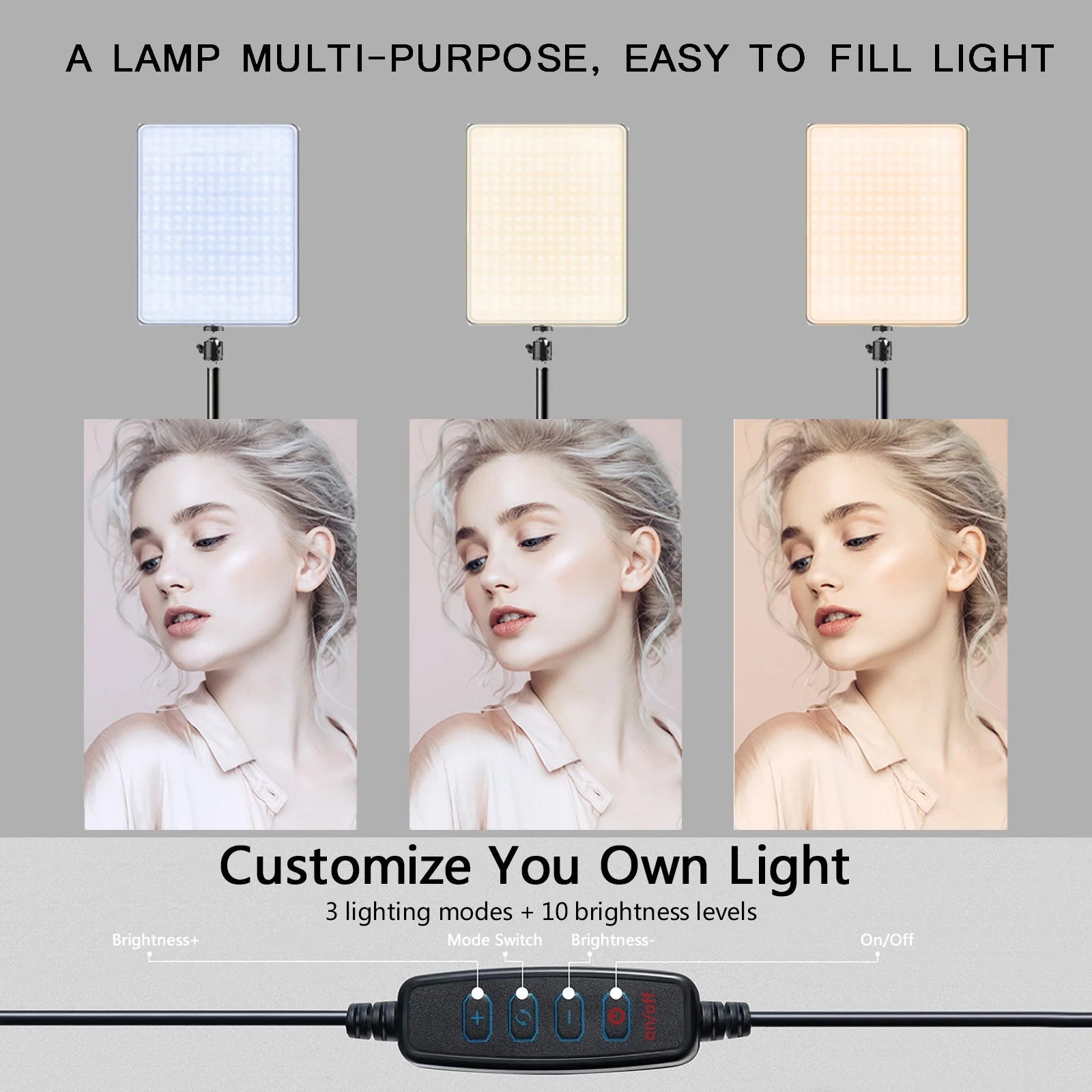 LED Video Lights Conference Photography Lighting Selfie Light Photo Studio Lamp With Tripod for Shoot Live Streaming TikTok Zoom 