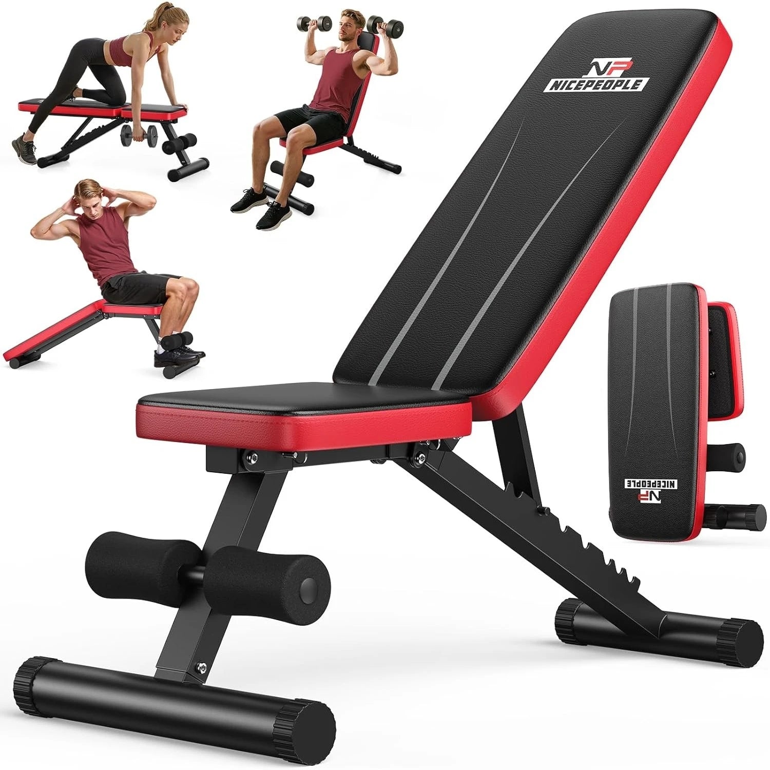 Adjustable Weight Bench with 8 Angles & 660LB Capacity for Home Gym