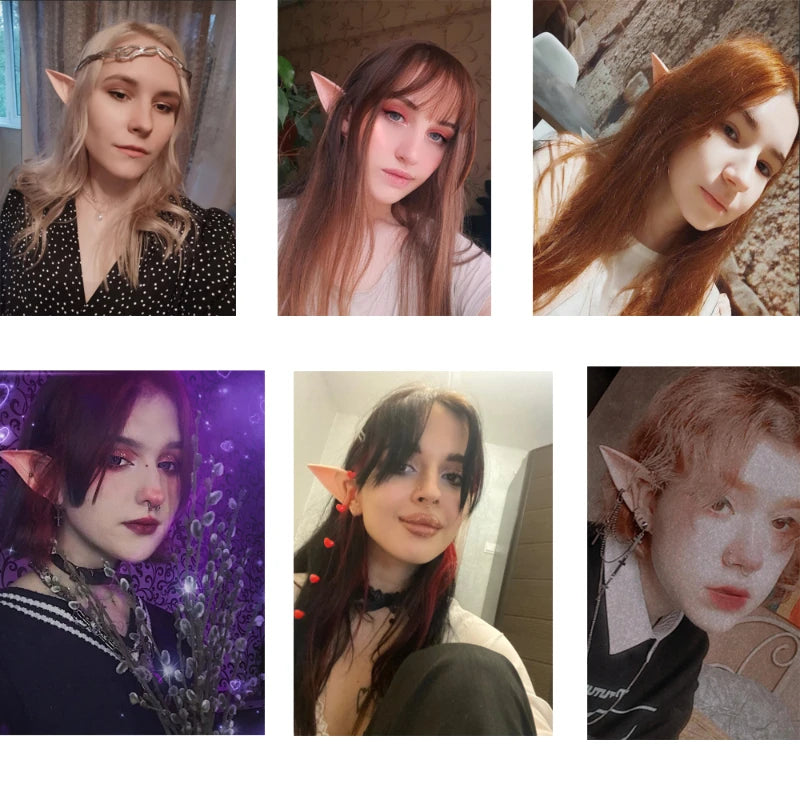 Mysterious Angel Elf Ears Latex Ears for Fairy Cosplay Costume Accessories Halloween Decoration Photo Props Adult Kids Toys 