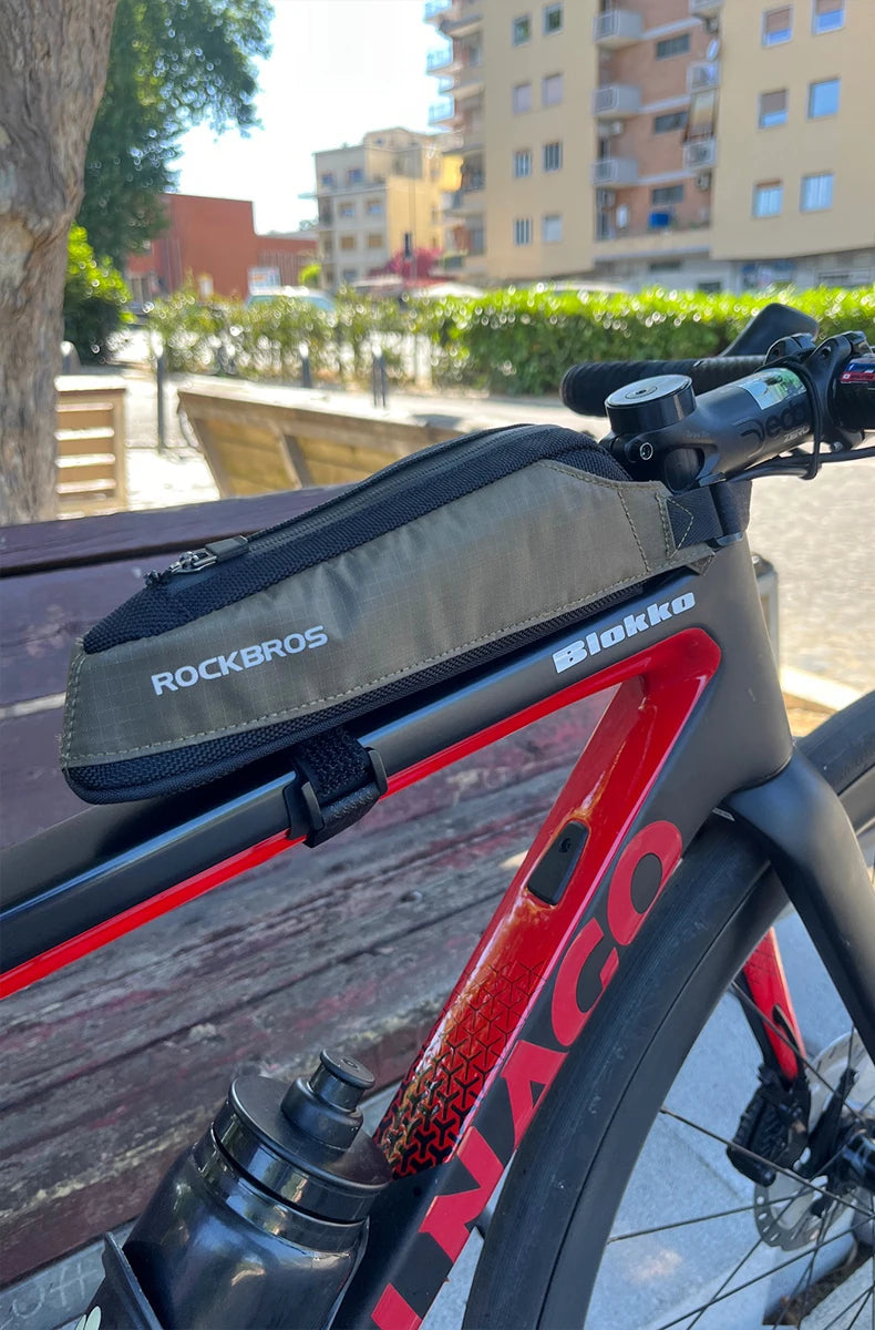 Bike Top Tube Frame Bag Rainproof Nylon Phone & Tool Storage