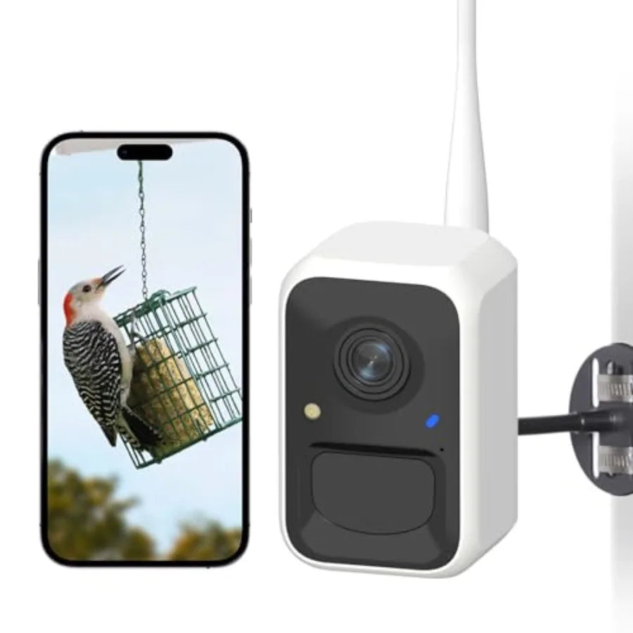 Smart Bird Feeder Camera with Adjustable Brackets for Outdoor Use
