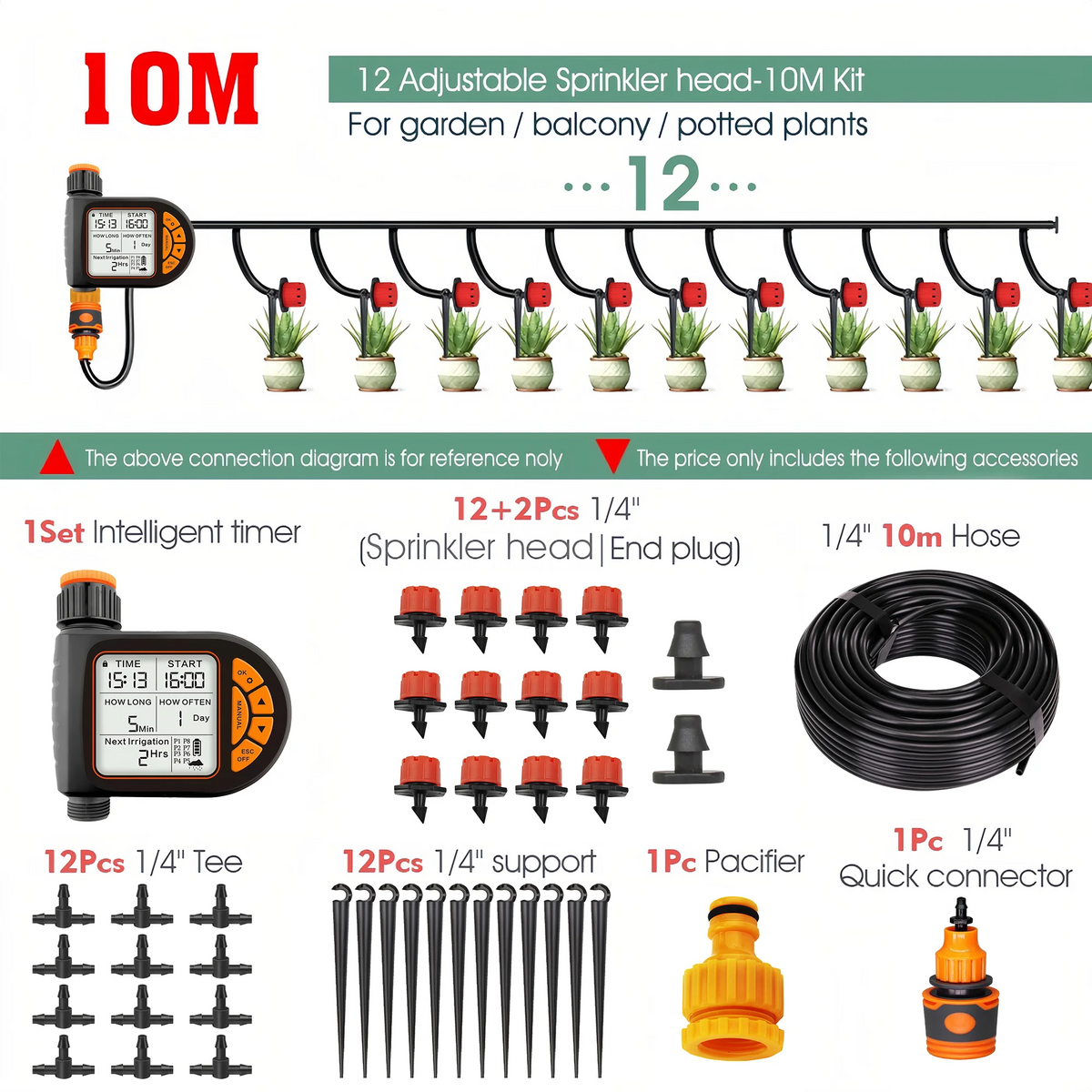 Automatic Garden Watering Timer Kit - Hose Options