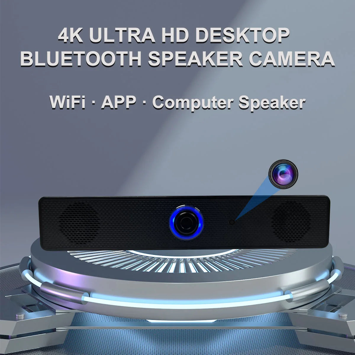 4K WiFi Bluetooth luidsprekercamera met bewegingsdetectie en app-bediening