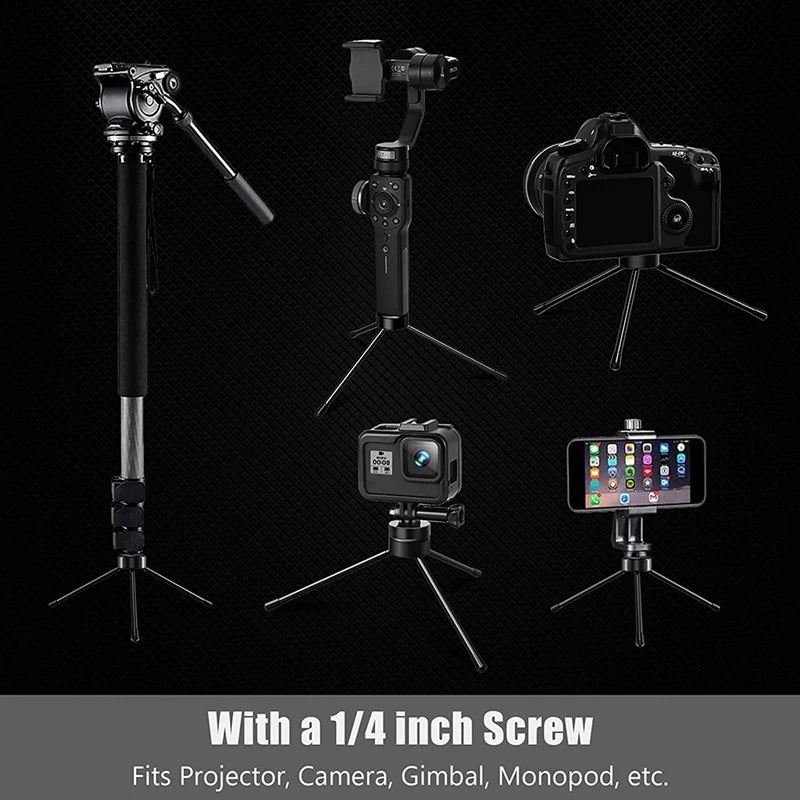 14 cm mini kovový statív s úchytom 1/4 palca