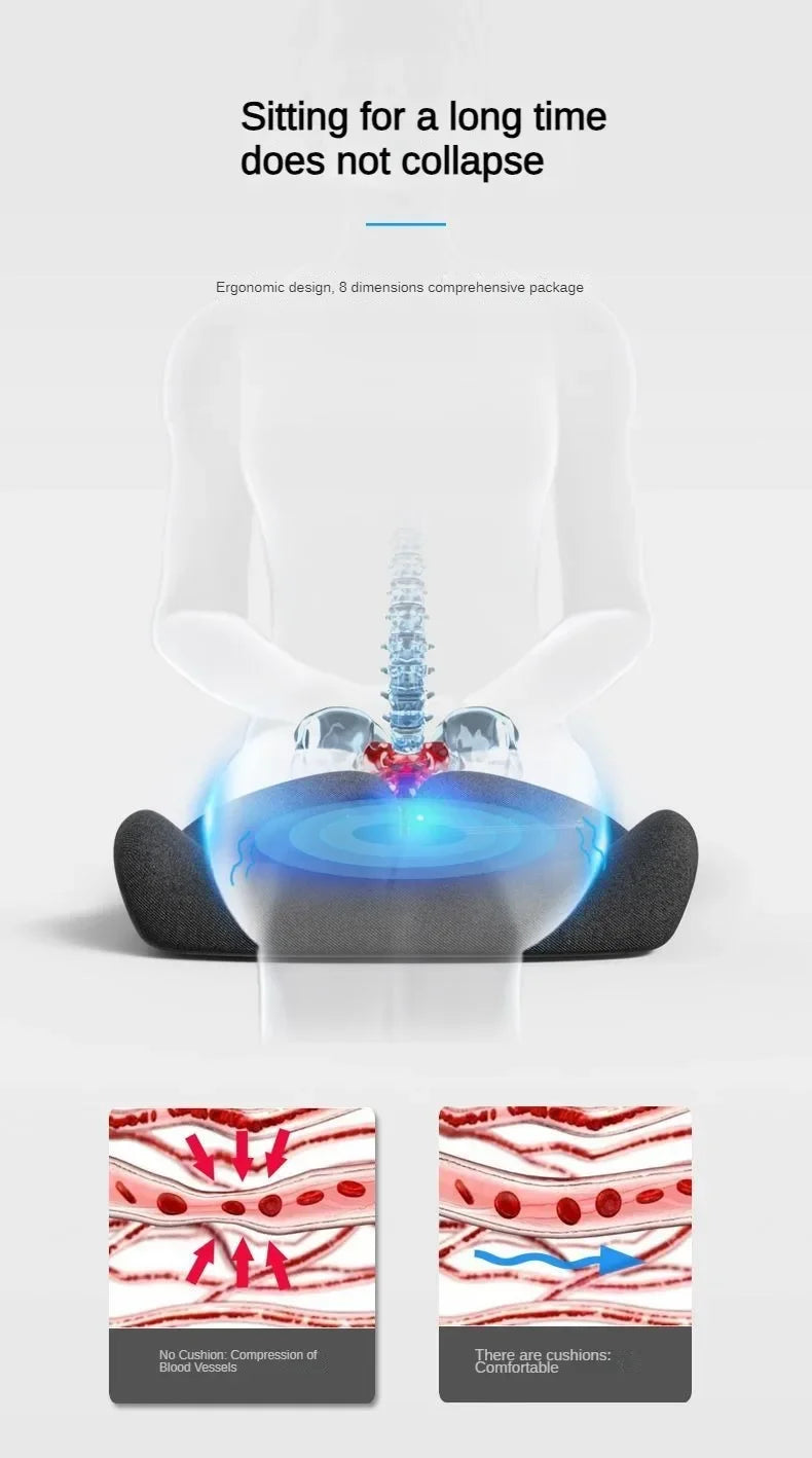 Tailbone Sciatica Back Pain Relief Comfort Office Chair Car Seat Cushion Non-Slip Orthopedic Memory Foam Coccyx Cushion 