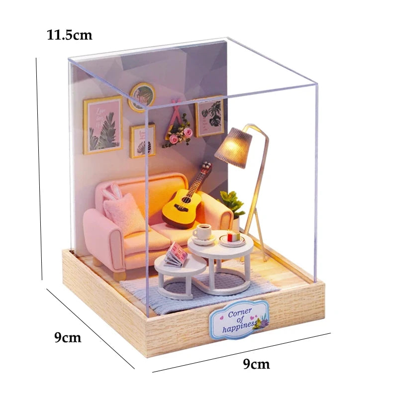 Kit de quarto em miniatura DIY, opções de modelos