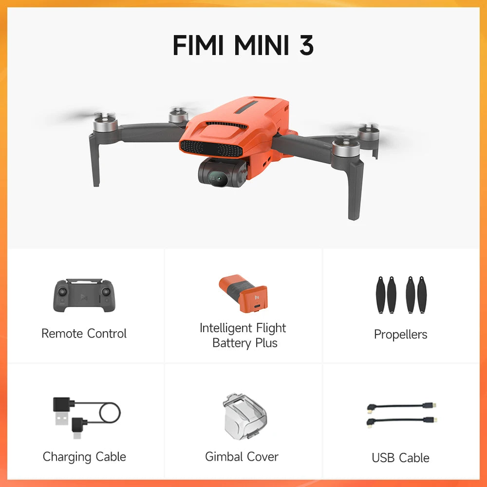 FIMI Mini 3 AI Süper Gece Video Dronu 4K Kameralı