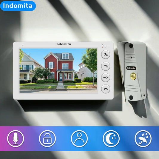 Indomita Video Door Phone Wired,Doorbell Intercom System for Home,Outdoor Metal Doorbell,Waterproof Cold Resistant ,Night Vision Spy-shop.com