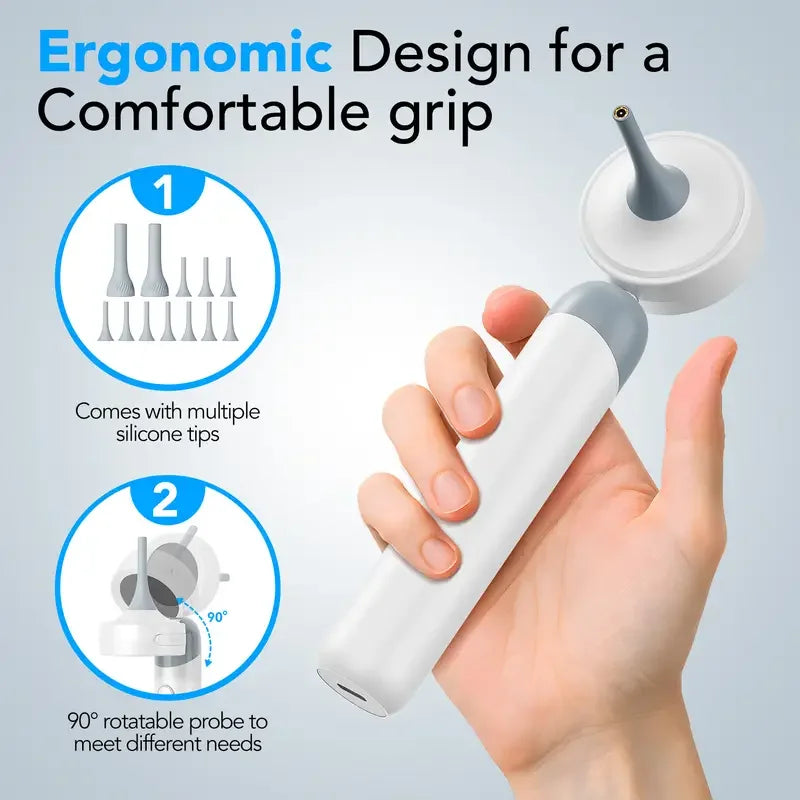Ear Camera Endoscope 90° Rotatable Head 1080P HD with 12 Replacement Heads