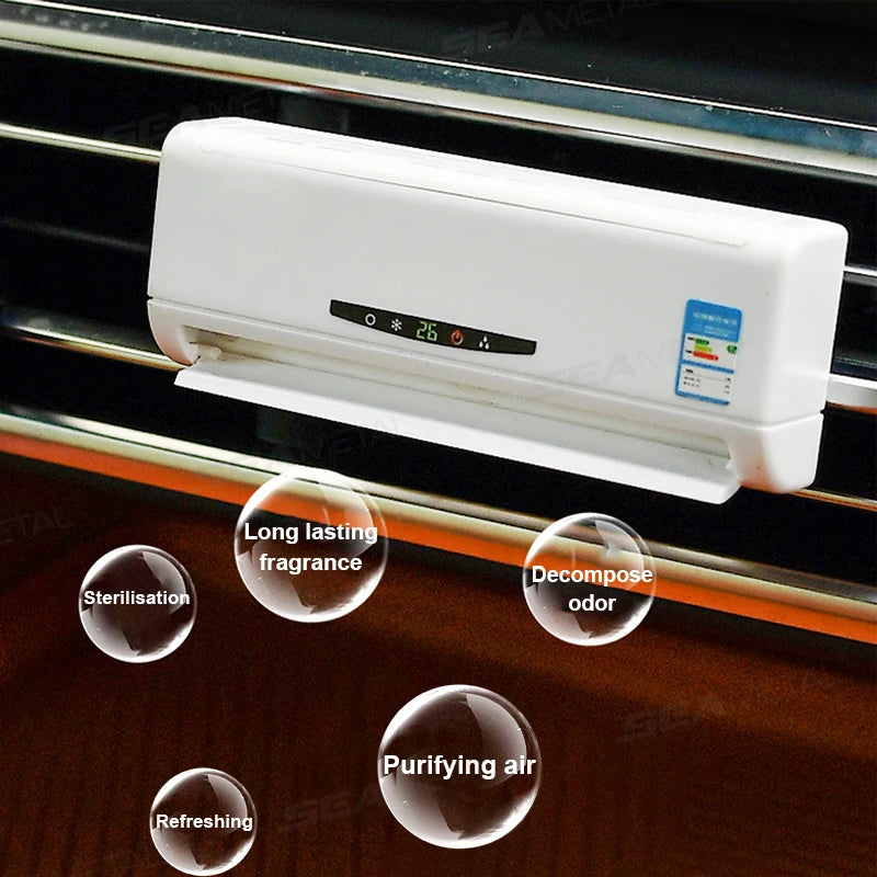 SEAMETAL 2Pcs Car Air Freshener Natural Fragrance Scents Diffuser Funny Ornaments Solar Rotation Air Vent Essential Oil Diffuser
