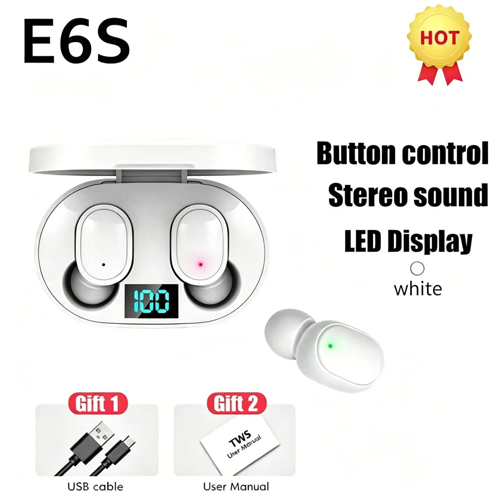 E6S draadloze Bluetooth-oordopjes met display