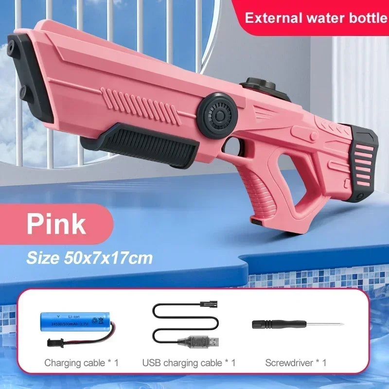 Electric Automatic Water Storage Gun Toys Portable Children Summer Beach Outdoor Fight Fantasy Spray Gun Toys Boy Kid Adult Game 
