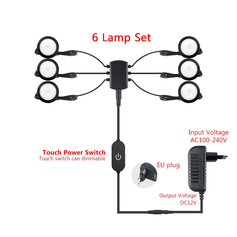 12 V Round LED Cabinet Lights - Set Options